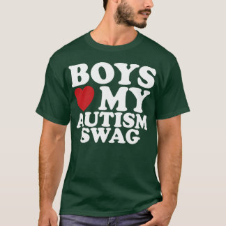 Boys Love My Autism Swag Awareness Heart friends Tシャツ