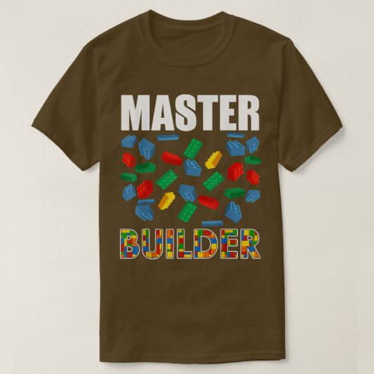 Boys Master Builder Funny Brick Building Blocks To Tシャツ (デザイン正面)