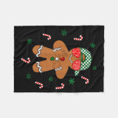 Boys Mens Christmas 6 7 Gingerbread Funny Meme Six フリースブランケット (正面(横))