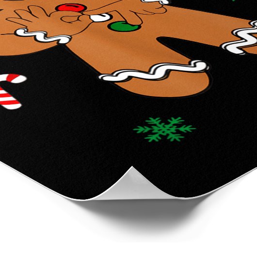 Boys Mens Christmas 6 7 Gingerbread Funny Meme Six ポスター (角)