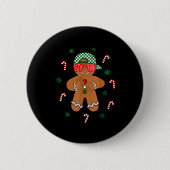 Boys Mens Christmas 6 7 Gingerbread Funny Meme Six 缶バッジ (正面)