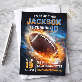 Boys Modern Blue Sports Kids Birthday  招待状