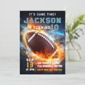 Boys Modern Blue Sports Kids Birthday  招待状 (スタンド正面)