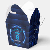 Boys Modern Cool Blue Gaming 8th Birthday Party フェイバーボックス (オープン)