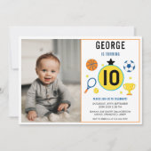 Boys Modern Sports Kids Birthday | Game Day photo 招待状 (正面)