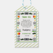 Boys Modern Sports Soccer Kids 8th Birthday Party ギフトタグ (正面)