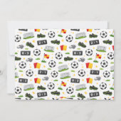 Boys Modern Sports Soccer Kids 8th Birthday Party 招待状 (裏面)