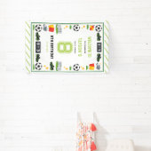 Boys Modern Sports Soccer Kids 8th Birthday Party 横断幕 (インサイチュ)