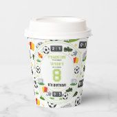 Boys Modern Sports Soccer Kids 8th Birthday Party 紙コップ (正面)