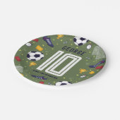Boys Modern Sports Soccer Kids Birthday ペーパープレート (アングル)