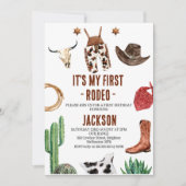 Boys My first Rodeo Cowboy 1st Birthday招待状 招待状 (正面)
