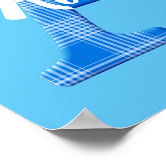 Boys Name Custom Plaid Letter A ポスター (角)