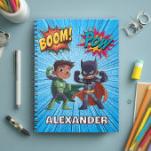 Boys Name Superhero Notebook Personalised Kids ノートブック
