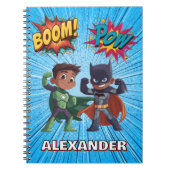 Boys Name Superhero Notebook Personalised Kids ノートブック (正面)