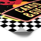 Boys Neon Galaxy Space Alien Cards Gifts Sign ポスター (角)