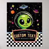 Boys NeonGalaxy Custom Space Alien Sign ポスター (正面)