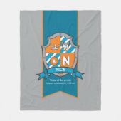 Boys Nickまたはletter Nグレー・オレンジを意味する名前 フリースブランケット (正面)