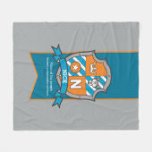 Boys Nickまたはletter Nグレー・オレンジを意味する名前 フリースブランケット (正面(横))