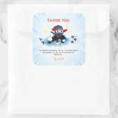 Boys Ninja Warrior Birthday Party Thank You cards スクエアシール (バッグ)