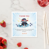 Boys Ninja Warrior Birthday Party Thank You cards  スタンダードカクテルナプキン (インサイチュ)