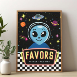 Boys Out Of This World Space Alien Favor Sign ポスター