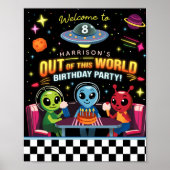 Boys Out Of This World Space Alien Welcome Sign ポスター (正面)