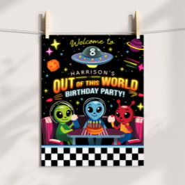Boys Out Of This World Space Alien Welcome Sign ポスター