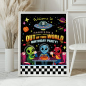 Boys Out Of This World Space Alien Welcome Sign ポスター
