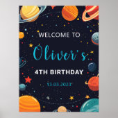 Boys Outer Space Planets誕生日歓迎ポスター ポスター (正面)