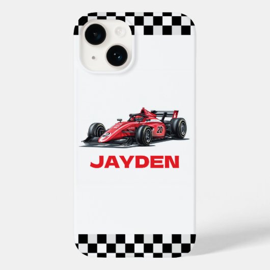 Boys Personalised Racing Car  Case-Mate iPhoneケース (裏面)
