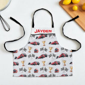 Boys Personalised Racing Car Kids Apron エプロン