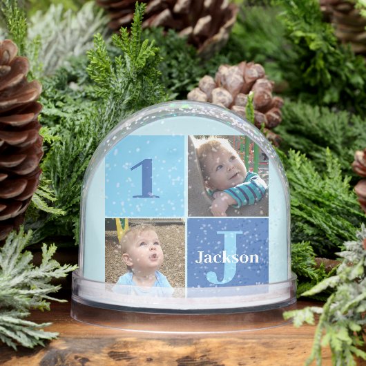 Boys Photo Collage Custom Blue Kids Photograph (冬)