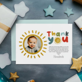 Boys Photo First Trip Around The Sun Birthday サンキューカード