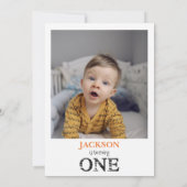 Boys Photo Greenery Safari 1st誕生日 招待状 (裏面)