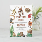 Boys Photo Western My First Rodeo Cowboy 1st 招待状 (スタンド正面)