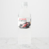 Boys Racing Car Birthday Water Bottle Label ペットボトルラベル (正面)
