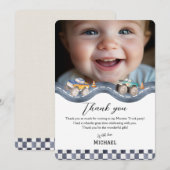 Boys Racing Party Stationery Thank You (正面/裏面)