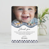 Boys Racing Party Stationery Thank You (スタンド正面)