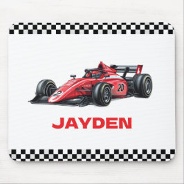 Boys Red Racing Car Personalised  マウスパッド