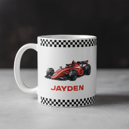 Boys Red Racing Car Personalised Mug  コーヒーマグカップ