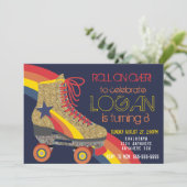 Boys Rollerスケートで滑るパーティー、スケート、ローラーディスコ 招待状 (スタンド正面)