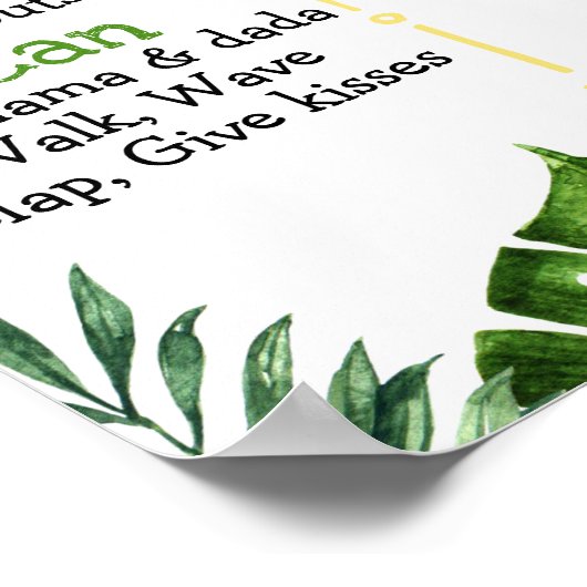 Boys Safariファースト誕生日マイルストーンポスター ポスター (角)