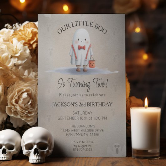 Boy's Second Birthday Party Invitation 招待状