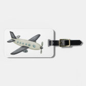 Boys Simple Cute Grey Kids Airplane Travel  ラゲッジタグ (正面横)