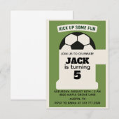 Boys Soccer Birthday - Green Theme 招待状 (正面/裏面)