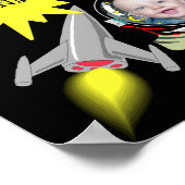 Boy's Space Rocket Photo Frame  Poster Print Decor ポスター (角)