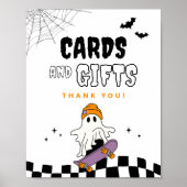 Boy's Spooky Halloween Birthday Cards & Gift Sign ポスター (正面)