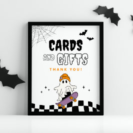 Boy's Spooky Halloween Birthday Cards & Gift Sign ポスター