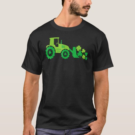 Boys St Patricks Day Crane Truck Construction Todd Tシャツ (正面)