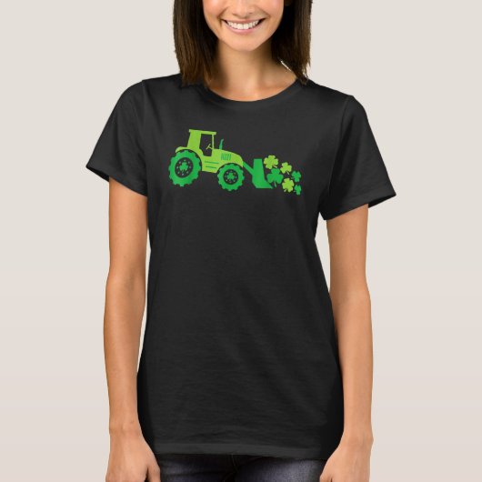 Boys St Patricks Day Crane Truck Construction Todd Tシャツ (正面)